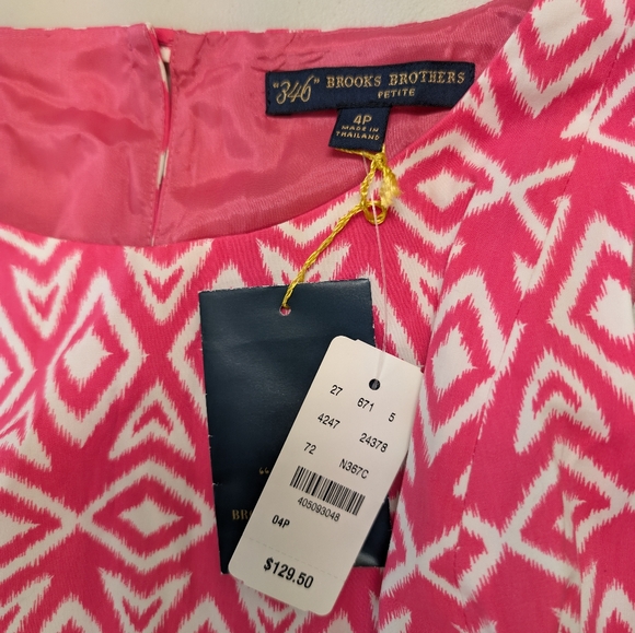 Brooks Brothers Pink Geometric Pattern Dress - Picture 2 of 5